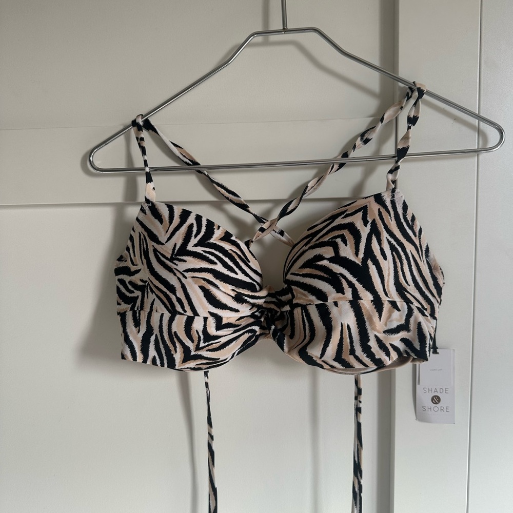Shade & Shore Zebra Print Bikini Top Size 32 DDD